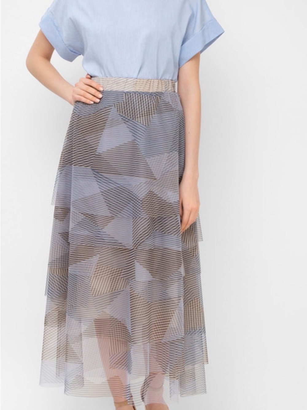 Peserico Made in Italy Pleated Full Maxi Skirt – Size 42